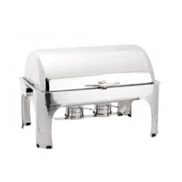 chauffe plat & assiette atosa chafing dish gn 1/1 avec couvercle rabattable 180°