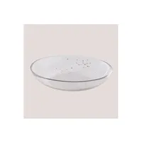 pack de 4 assiettes creuses en verre lyra transparent 4,4 cm