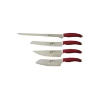 couteau berkel jeu de 4 couteaux de chef teknica rouge