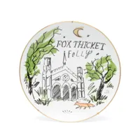ginori 1735 assiette fox thicket folly en porcelaine - blanc
