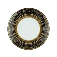 versace assiette virtus gala en porcelaine 27 cm - noir
