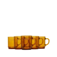 supreme x duralex lot de 6 tasses 'amber' en verre - marron