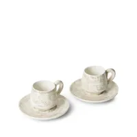brunello cucinelli lot de deux tasses à café en porcelaine - tons neutres