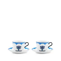 aquazzura casa lot de deux tasses et soucoupes jaipur - bleu