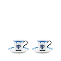 aquazzura casa lot de deux tasses et soucoupes jaipur - bleu