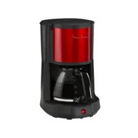 moulinex cafetière filtre 10/15 tasses noire & rouge - subito select - fg370d11