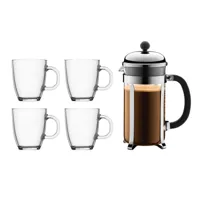 cafetière à piston chambord 8 tasses avec 4 mug