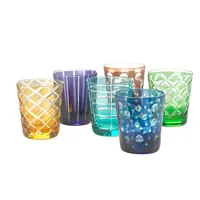 pols potten - verre à eau cutting en couleur multicolore 18.17 x 10 cm designer studio made in design