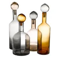 pols potten - carafe bubbles en verre, verre teinté dans la masse couleur beige 41.6 x 33 cm designer studio made in design