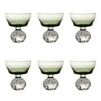 serax - coupe à champagne eternal snow en verre, verre soufflé couleur vert 10 x 9.2 cm designer bela silva made in design