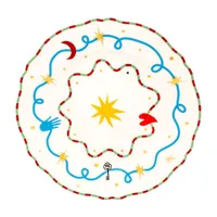 bitossi home - assiette de présentation pangea en céramique, porcelaine couleur multicolore 32.5 x 1 cm designer made in design