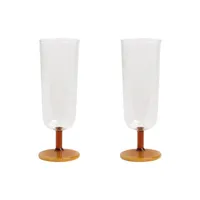 & klevering - flûte à champagne mingle en verre couleur orange 6.5 x 17.5 cm made in design
