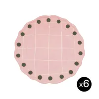 bitossi home - assiette quadri en céramique, porcelaine couleur rose 27 x 1 cm made in design