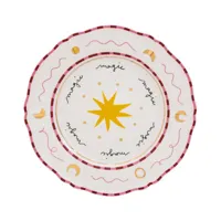 bitossi home - assiette pangea en céramique, porcelaine couleur rouge 26.5 x 1 cm designer made in design