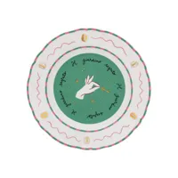 bitossi home - assiette à dessert pangea en céramique, porcelaine couleur vert 22.5 x 1 cm designer made in design