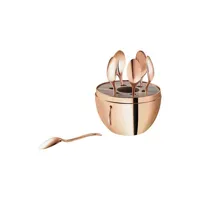 christofle - cuillère à espresso mood en métal, métal doré l'or rose 18 carats couleur rose 8.7 x 13 cm made in design