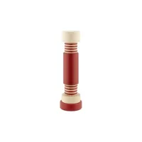 alessi - moulin à sel et poivre twergi en bois, hêtre massif peint couleur rouge 9 x 27 cm designer ettore sottsass made in design