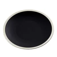 maison sarah lavoine - assiette sicilia en céramique, grès peint et émaillé couleur noir 18.17 x cm designer made in design