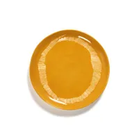 serax - assiette feast en céramique, grès émaillé couleur jaune 18.17 x 2 cm designer ivo bisignano made in design