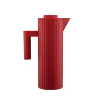 alessi - pichet isotherme plissé en plastique, résine thermoplastique couleur rouge 20 x 27.05 32 cm designer michele de lucchi made in design
