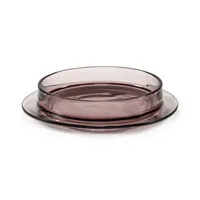 valerie objects - assiette creuse dishes to en verre couleur violet 22.89 x 6 cm designer glenn sestig made in design