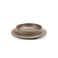 valerie objects - assiette creuse dishes to en céramique, grès couleur beige 22.89 x 4.8 cm designer glenn sestig made in design