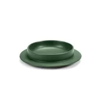 valerie objects - assiette creuse dishes to en céramique, grès couleur vert 22.89 x 4.8 cm designer glenn sestig made in design