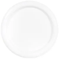 assiette plate en grès blanc
