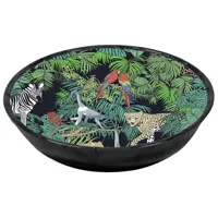 assiette creuse mélamine contour bambou 23 cm avec des motifs jungle