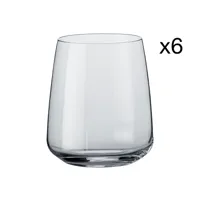 lot de 6 verres à eau, transparent, 37 cl