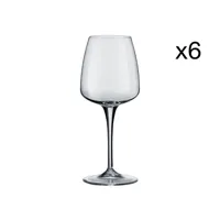 lot de 6 verres à vin, transparent, 35 cl
