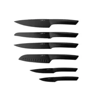 lot de 6 couteaux en inox noir