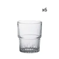 lot de 6 - verre à eau en verre trempé résistant 16 cl transparent