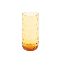 verre à eau en verre jaune h15xd7cm
