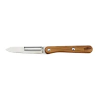 couteau d'office et éplucheur 2 en 1 avec manche en bois d'olivier roger orfèvre