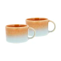 villa collection mug à anse styles 16 cl lot de 2 blue-amber