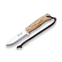 joker couteau de chasse sportive joker ember scandi cl122-p, avec étui en cuir avec silex inclus, lame de 10,5 cm, outil de pêche, de chasse, de camping et de trekking