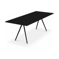plateau de table en bois noir 205x85 cm baguette - magis