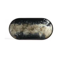 plateau en verre black organic 71 x 36 cm - ethnicraft accessories